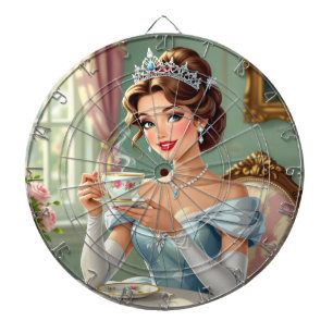 Cible De Fléchettes Princesse sophistiquée avec une couronne et une ro