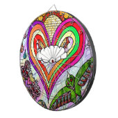 Cible De Fléchettes Psychédélic Rainbow Heart (Devant droit)