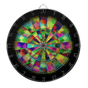 Cible de flechettes psychédélique de couleur par