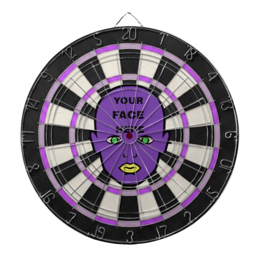 Cible De Fléchettes Purple Personalized Dart Board – Add Your Face (Devant)
