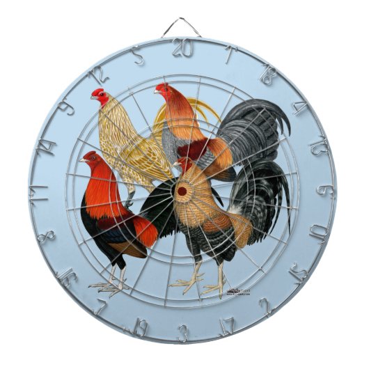 Cible De Fléchettes Quatre gamecocks (Devant)