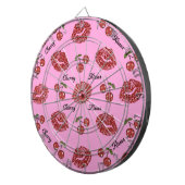 Cible De Fléchettes RAB Rockabilly Baisers de Cerise sur Rose (Devant droit)