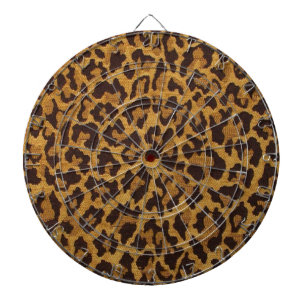 Cible De Fléchettes RAB Rockabilly Imprimé Léopard Marron Or