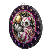 Cible De Fléchettes Raccoon Rose Glisse Sous Lune D'Or (Devant droit)