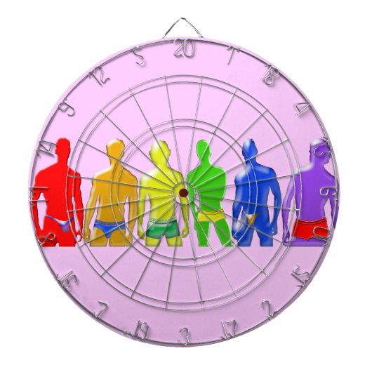 Cible de fléchettes Rainbow Men (Devant)