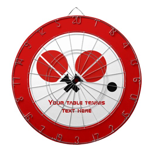 Cible De Fléchettes Raquettes de ping-pong de table et boule noir, rou (Devant)