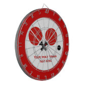 Cible De Fléchettes Raquettes de ping-pong de table et boule noir, rou (Devant gauche)