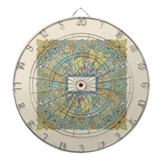 Cible De Fléchettes Rare Zentangle Mandala Art Dartboard (Devant)