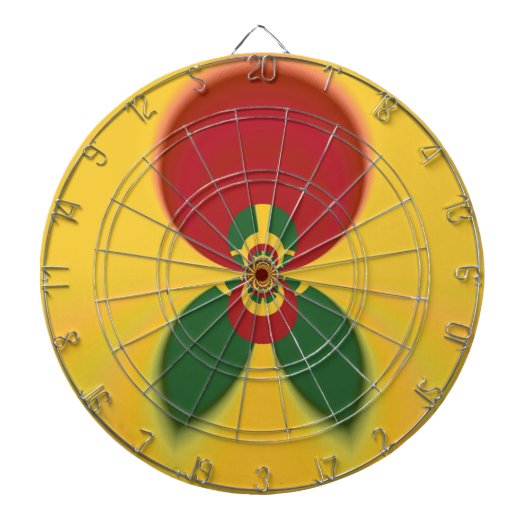 Cible De Fléchettes Rasta Colours Art Abstrait Imprimer (Devant)