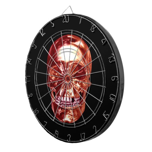 Cible de flechettes Red Chrome Skull (Devant droit)