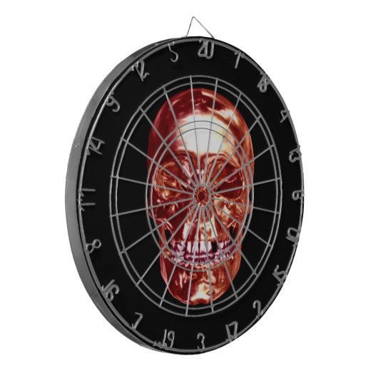 Cible de flechettes Red Chrome Skull (Devant gauche)