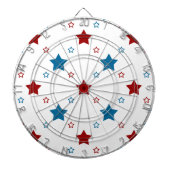 Cible De Fléchettes Red et Blue Stars Motif sur White (Devant)