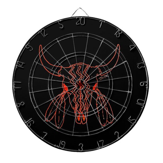 Cible De Fléchettes Red Ghost Dance Buffalo ligne noir fléchette (Devant)