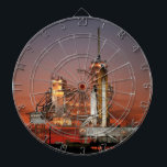 Cible De Fléchettes Red Sky for Space Shuttle Atlantis Launch<br><div class="desc">L'air du matin croustillant était électrique avec l'anticipation tandis que les premiers rayons de l'aube peignaient le ciel un rouge vif. La silhouette blanche colossale de la navette spatiale Atlantis domine le tableau de bord, éclipsée seulement par l'immensité du moment. Un souffle collectif s'est répandu dans la foule lorsque des...</div>