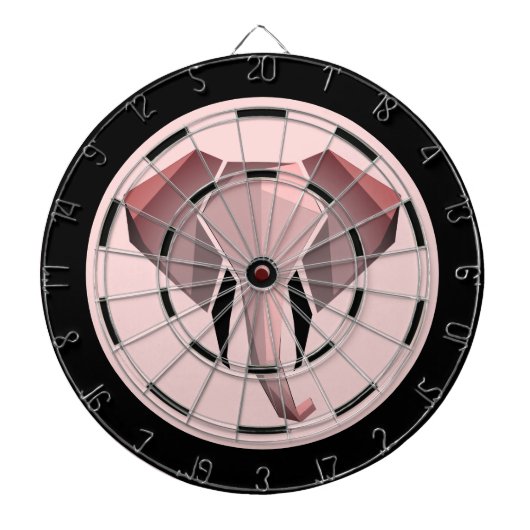 Cible De Fléchettes Réglementation de la tête d'éléphant géométrique (Devant)