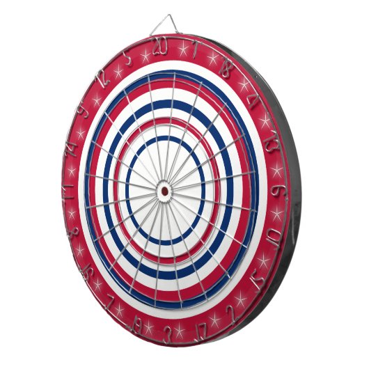 Cible De Fléchettes Réglementation rouge blanc et bleu (Devant droit)