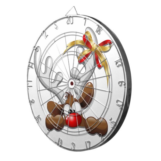 Cible De Fléchettes Reindeer Puzzled drôle Caractère de Noël (Devant droit)