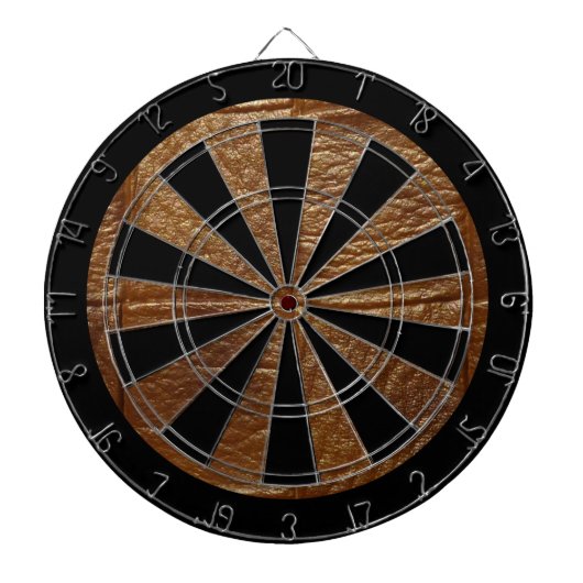 Cible De Fléchettes Rétro cuir fait sur commande Brown (Devant)