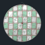 Cible de flechettes Retro Jade Starbursts<br><div class="desc">Ce Dartboard Retro Jade et White Starbursts est tellement adorable que vous ne serez pas en mesure de contenir votre enthousiasme. Et pourquoi voudriez-vous ? Ce design d'inspiration moderne des années 60 est composé d'un arrière - plan gris cuir foncé et de rangées de rectangles parfaitement imparfaits en gris jade,...</div>