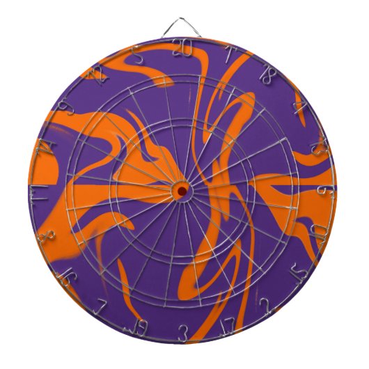 Cible De Fléchettes Rétro Motion Orange & Violet (Devant)