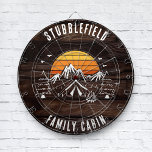 Cible De Fléchettes Retro Nom de famille Cabine Wood Look personnalisé<br><div class="desc">Bonne humeur ? Il suffit d'ajouter le feu de camp, s'mores, et le reste de la famille avec des fournitures correspondantes. Ce tableau de bord unique vous permet d'afficher fièrement votre nom de famille et votre emplacement, ce qui en fait non seulement un jeu mais un héritage familial chéri. Idéal...</div>