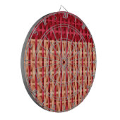 Cible De Fléchettes Retro rouge rayures en osier art design graphique (Devant gauche)