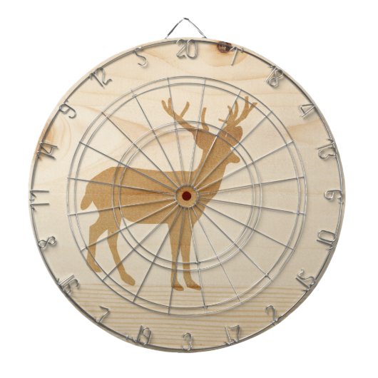 Cible De Fléchettes Revêtement en bois non fini avec cerf (Devant)