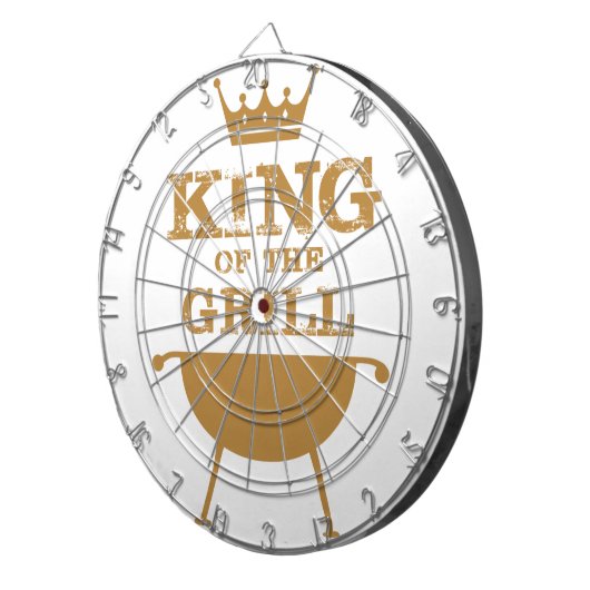Cible De Fléchettes Roi Du Grill, Or (Devant droit)