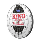 Cible De Fléchettes Roi Du Grill, Rouge Couronne Bleue (Devant droit)