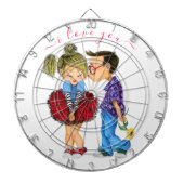 Cible De Fléchettes Romantic CoupleDart Board Cadeau - Je t'aime (Devant)
