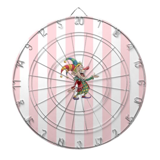 Cible de fléchettes Rose Blanc Rayure Clown (Devant)