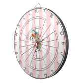 Cible de fléchettes Rose Blanc Rayure Clown (Devant droit)