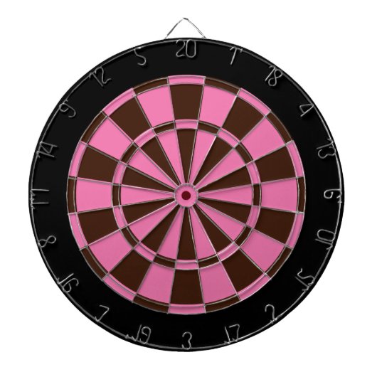 Cible de flechettes : Rose, brun, et noir (Devant)