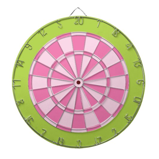 Cible de fléchettes : rose clair et vert citron (Devant)