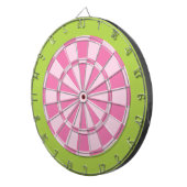 Cible de fléchettes : rose clair et vert citron (Devant droit)