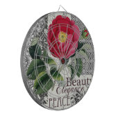 Cible De Fléchettes Rose Damask Joli Floral Antique (Devant gauche)