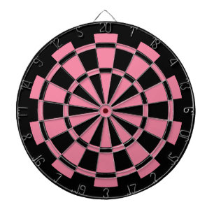 Cible De Fléchettes Rose et noir avec une fine bordure noire