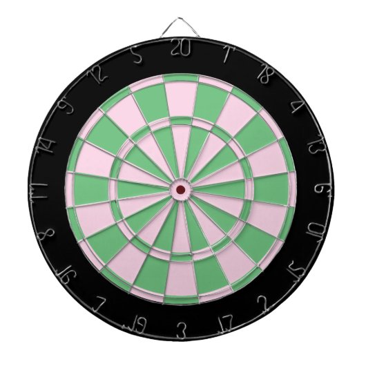 Cible De Fléchettes Rose et vert avec bordure noire (Devant)