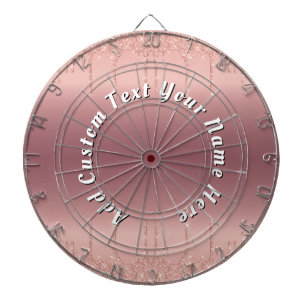 Cible De Fléchettes Rose Gold Parties scintillant Texte personnalisé V