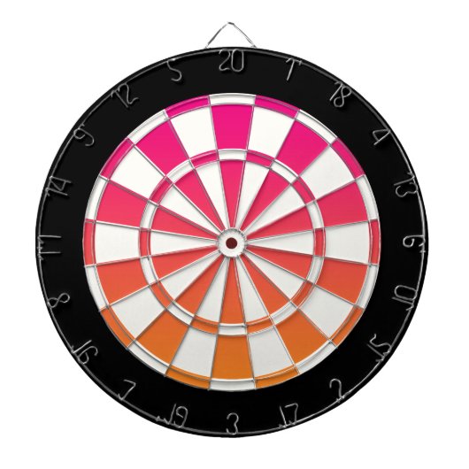 Cible De Fléchettes Rose Orange Noir Et Blanc (Devant)