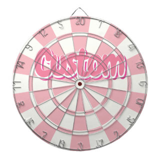 Cible De Fléchettes Rose Pâle et Texte Personnalisable Blanc
