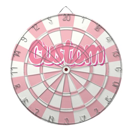 Cible De Fléchettes Rose Pâle et Texte Personnalisable Blanc (Devant)