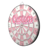 Cible De Fléchettes Rose Pâle et Texte Personnalisable Blanc (Devant droit)