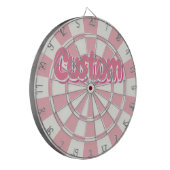 Cible De Fléchettes Rose Pâle et Texte Personnalisable Blanc (Devant gauche)