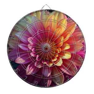 Cible De Fléchettes Rose Rouge Orange Jaune Violet Dahlia Fleur
