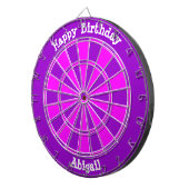 Cible De Fléchettes Rose violet Personnalisé Joyeux Anniversaire (Devant droit)