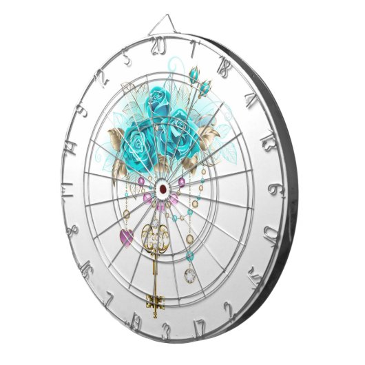 Cible De Fléchettes Roses turquoise avec touches (Devant droit)