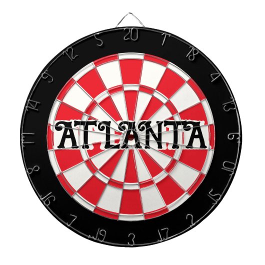 Cible De Fléchettes Rouge ATLANTA Noir Et Blanc (Devant)