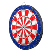 Cible De Fléchettes Rouge & Blanc sur Bleu (Devant droit)