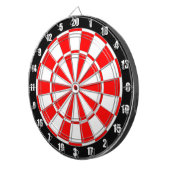 Cible De Fléchettes Rouge & Blanc sur tableau de fléchettes noir (Devant droit)